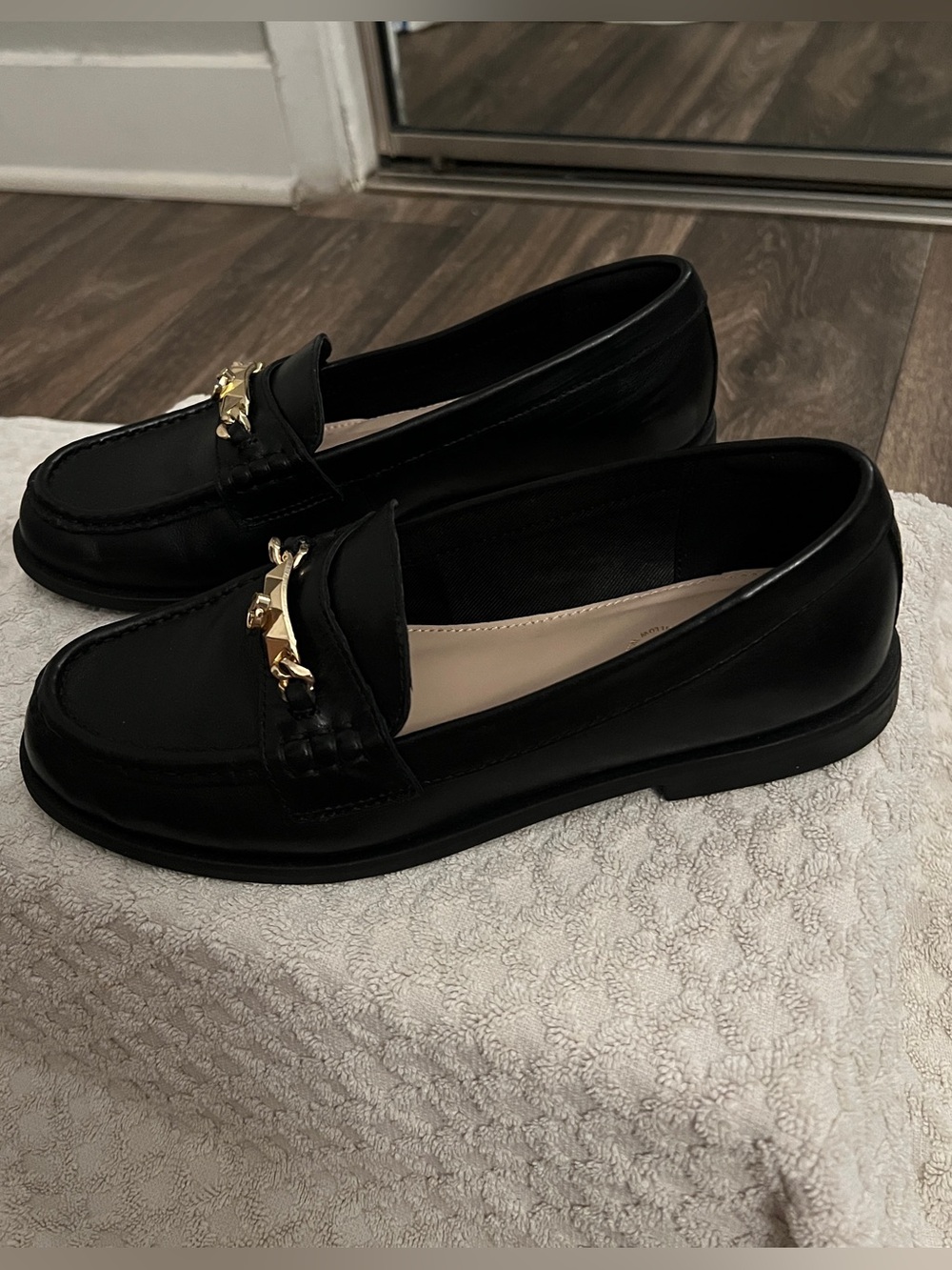 Aldo Black Leather Loafers